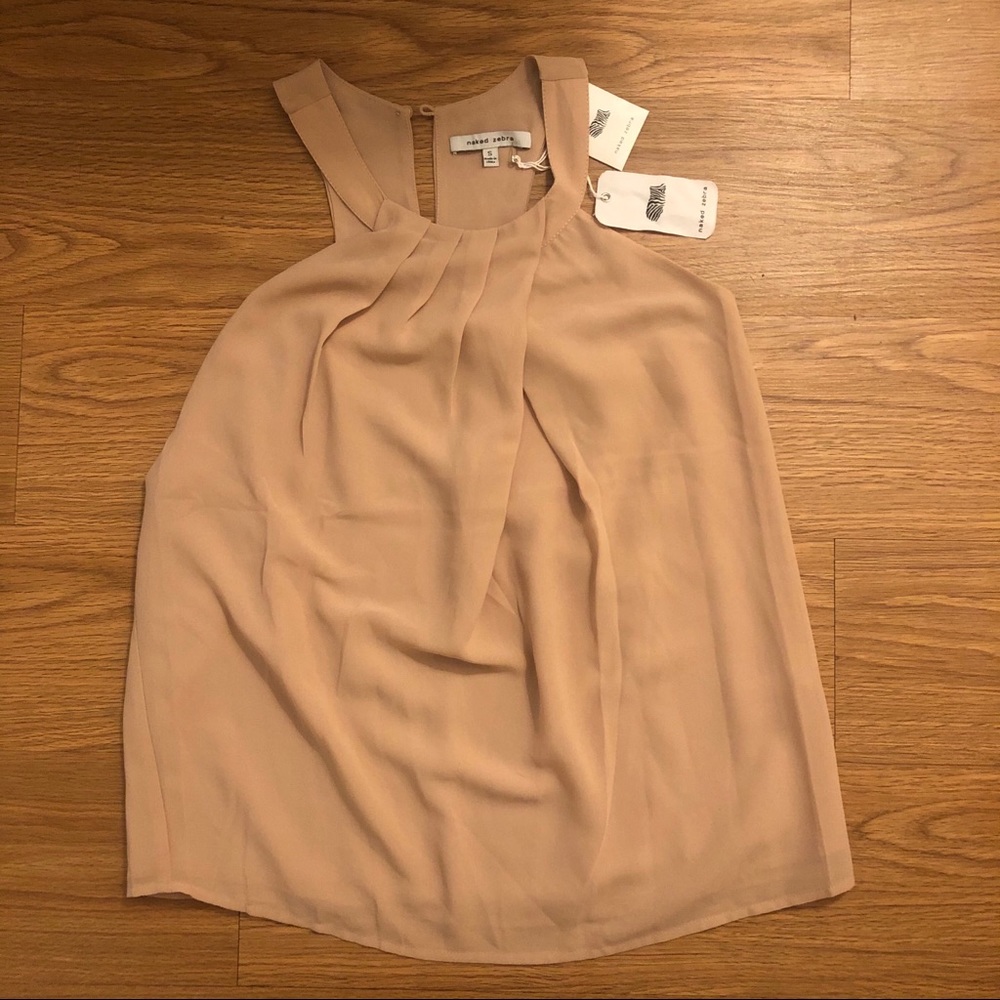 ☀️ Naked Zebra Taupe Blouse